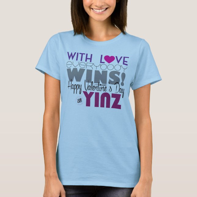 T-shirts Feliz dia de os namorados Yinz Hoodie Vestido (Frente)