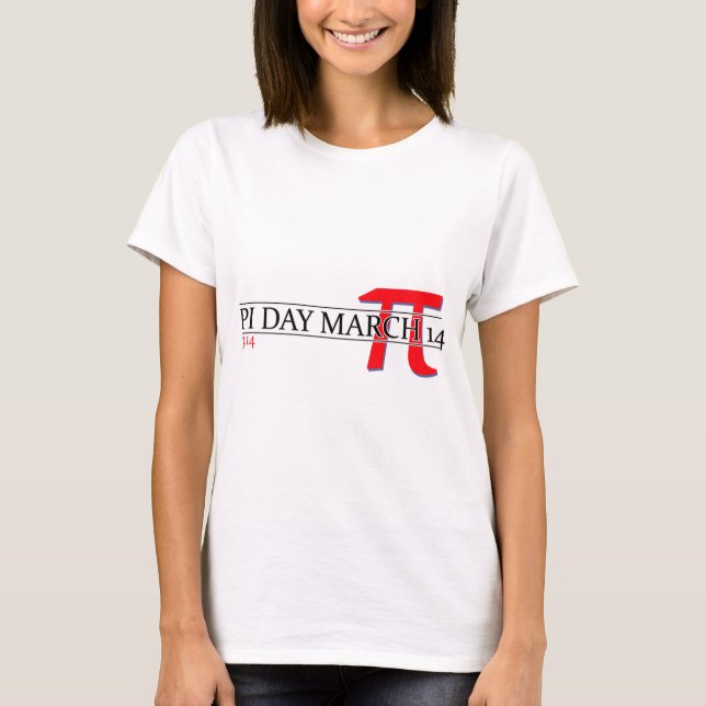 T-shirts Feliz Dia Pi Março 14 (Frente)