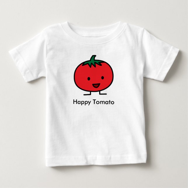 T-shirts Feliz Fruta Vermelha de Tomate (Frente)