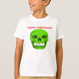T-shirts Feliz Halloween - Crânio Verde - Teto