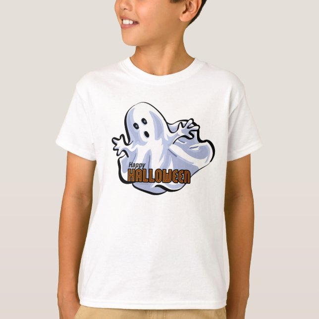 T-shirts Feliz Halloween Ghost (Frente)
