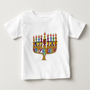T-shirts Feliz Hanukkah Piões Menorá