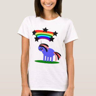 T-shirts Feliz Hippy Rainbow Unicorn