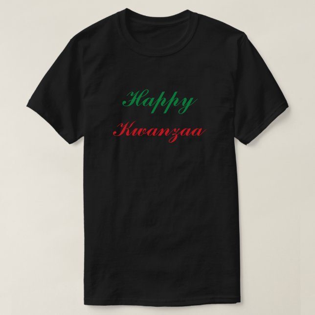 T-shirts Feliz Kwanzaa Red Green Black Personalizado (Frente do Design)