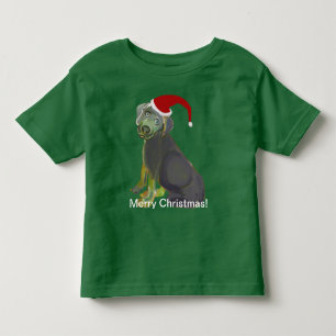 T-shirts Feliz Natal do filhote de cachorro do papai noel