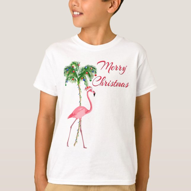 T-shirts Feliz Natal Flamingo (Frente)