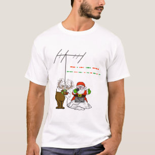 T-shirts Feliz Natal no Tshirt do código Morse - papai noe