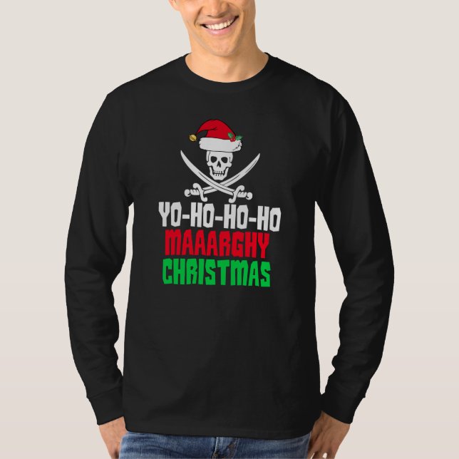 T-shirts Feliz Natal Pirata Yo Ho Ho Ho Ho (Frente)