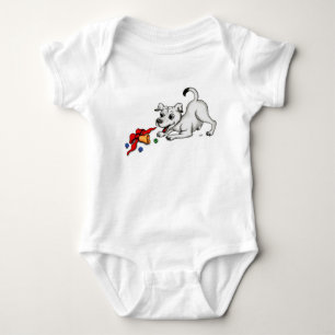 T-shirts Feliz Natal! Puppy com Bell e Ball