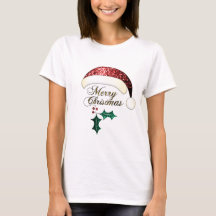 Feliz Natal Santa Chapéu Vermelho Dourado Verde