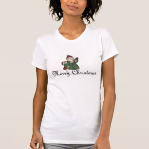 T-shirts Feliz Natal Snowman Vestido Design Tee