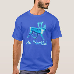 T-shirts Feliz Navidad - caribu azul (rena)
