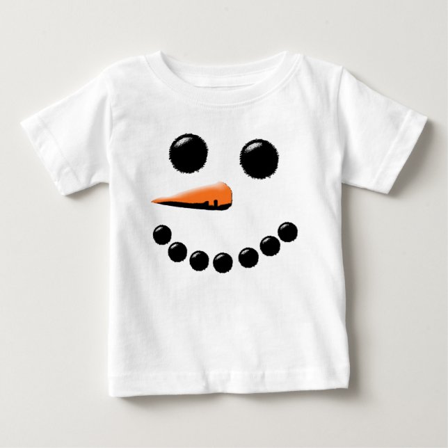 T-shirts Feliz Neve Bonito Enfrentando Férias Natal Xmas (Frente)