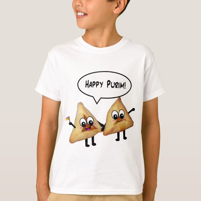 T-shirts Feliz Purim Hamantaschen (Frente)