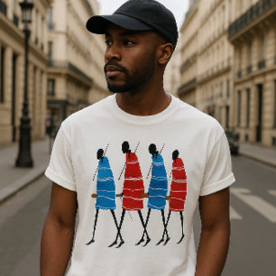 T-shirts Felizes Pessoas Maasai Guerreiros Andando Impressã