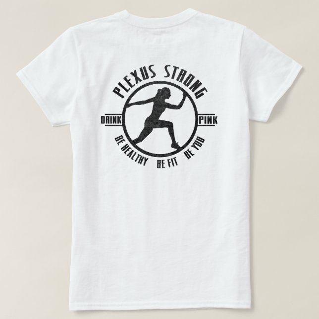 T-shirts Fêmea forte do plexo (Verso do Design)