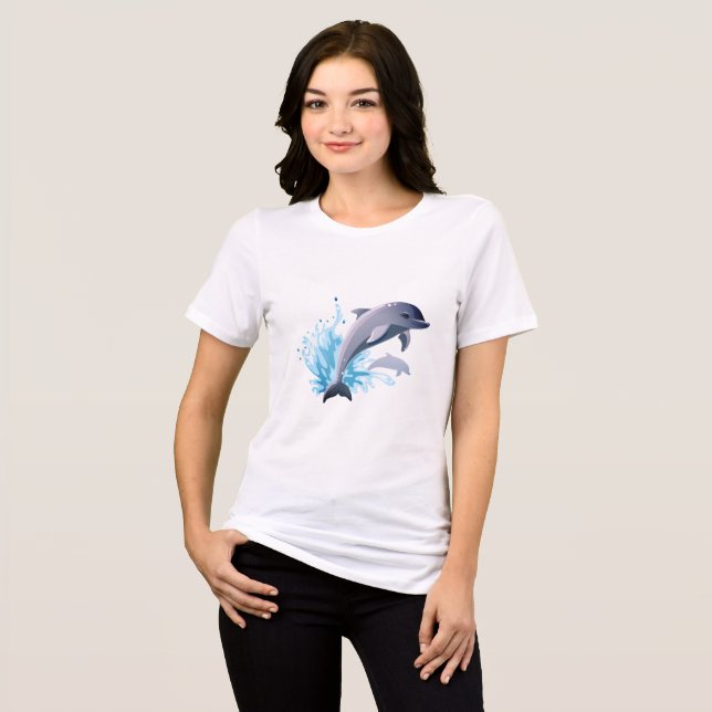 T-Shirts femininas de golfinho (Frente Completa)