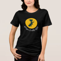 T-shirts femininas "Wingin", estilo bruxa
