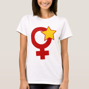 T-shirts Feminista vermelha na boneca branca