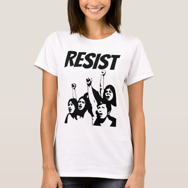 T-shirts feministas resistentes, poder feminino (Frente)