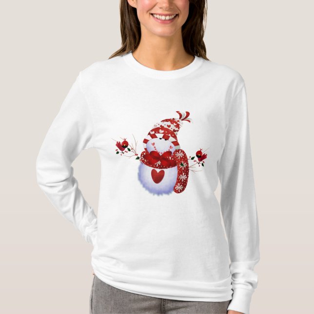 T-shirts Feriado de Natal Berry Cute Snowman (Frente)