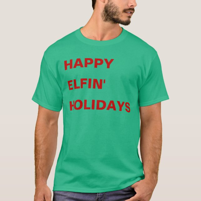 T-shirts Feriados felizes de Elfin (Frente)