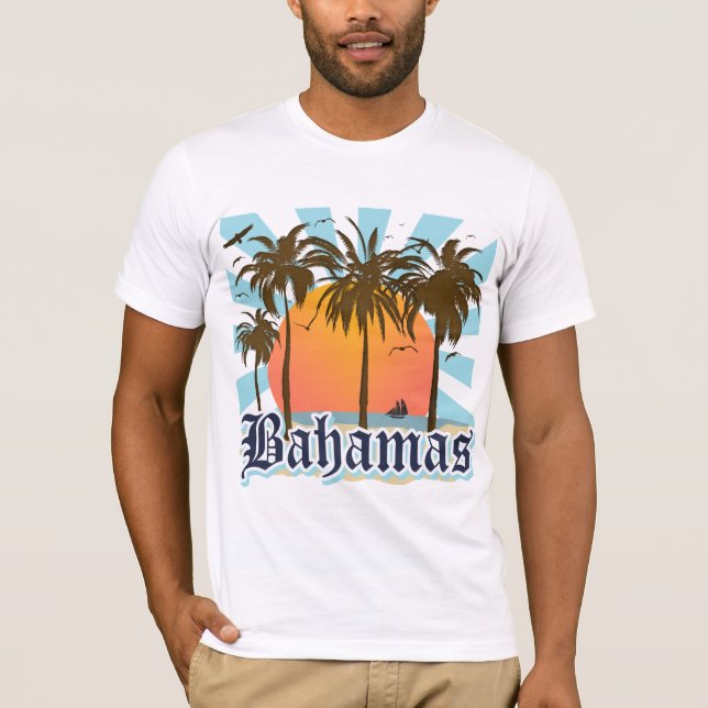 T-shirts Férias das ilhas de Bahamas (Frente)