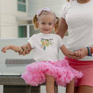 T-shirts Ferns Rosa Acorns Flower Girl Festa de casamento