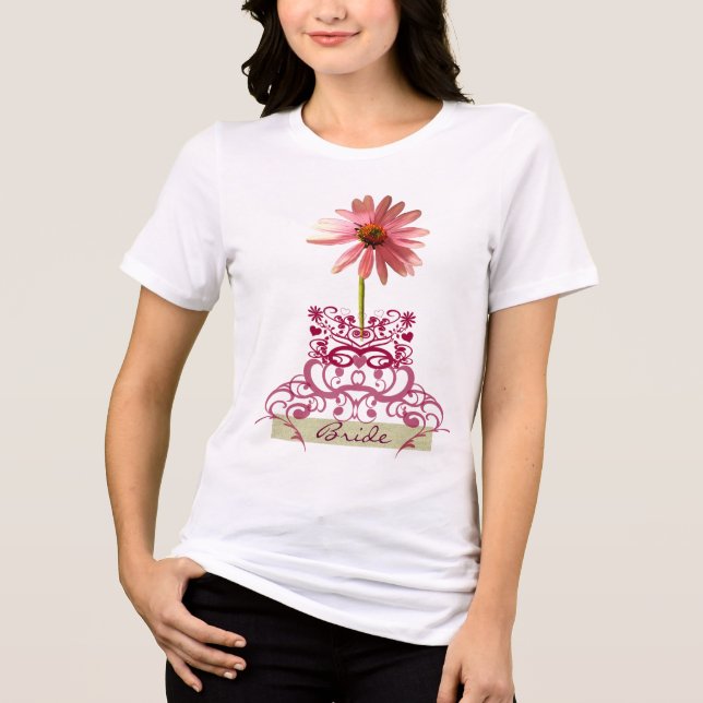 T-shirts Festa de casamento Roxo Daisy Bride (Frente)