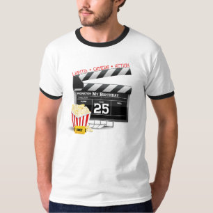 T-shirts Festa de Filme de Hollywood de 25 Birthday