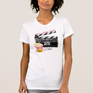 T-shirts Festa de Filme de Hollywood de 25 Birthday