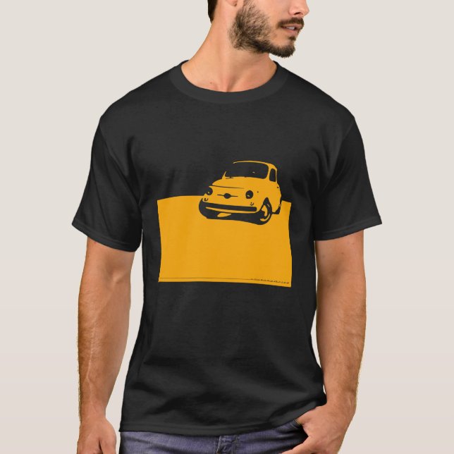 T-shirts Fiat 500, 1959 - amarele na obscuridade (Frente)