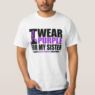 T-shirts Fibrose cística eu visto o roxo para minha irmã
