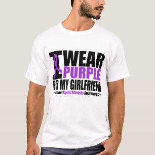 T-shirts Fibrose Cística Eu Visto Roxo Para O Meu Namorada
