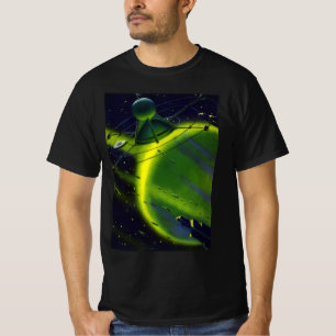 T-shirts Ficção científica vintage Planeta Verde w Espaçona