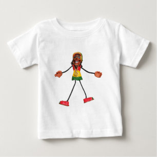 T-shirts Figura da vara de Rasta com sinal de paz Dourado