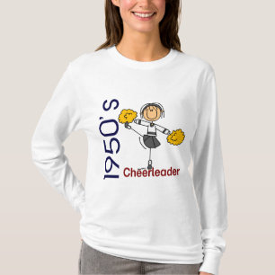 T-shirts figura da vara do cheerleader dos anos 50