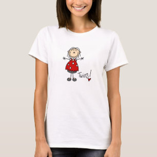 T-shirts Figura da vara que espera gêmeos