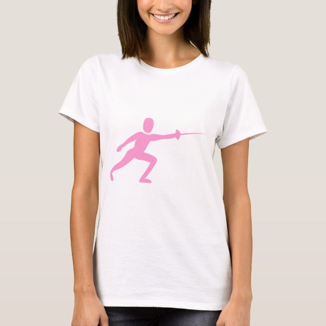 T-shirts Figura de Esgrima - Rosa (Frente)