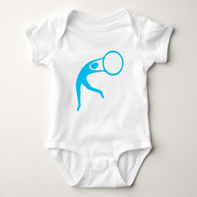 T-shirts Figura de Ginástica Rítmica - Azul Céu (Frente)