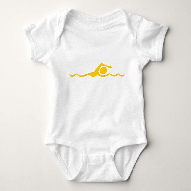 T-shirts Figura de Natação - Âmbar (Frente)