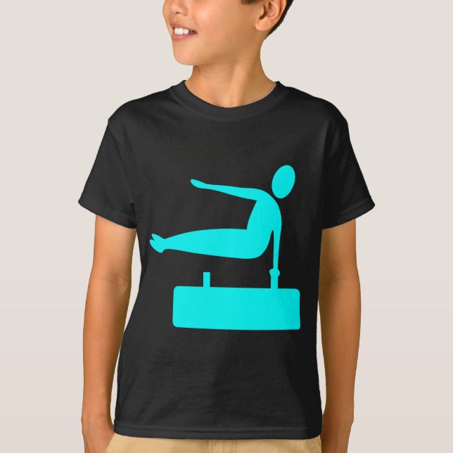 T-shirts Figura de Salto - Ciano (Frente)