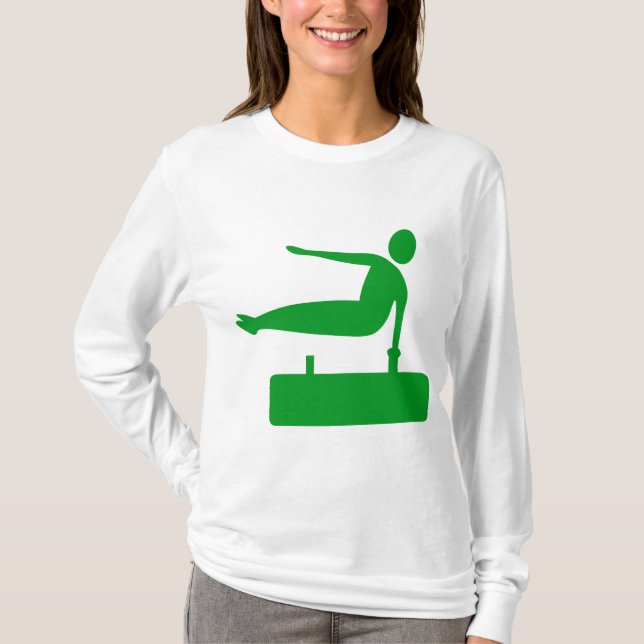 T-shirts Figura de salto: verde-grama (Frente)