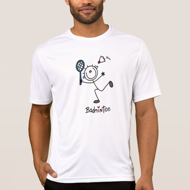 T-shirts Figura masculina básica Badminton da vara (Frente)