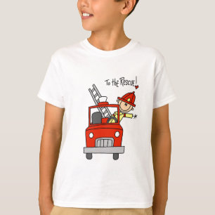 T-shirts Figura sapador-bombeiro da vara ao salvamento