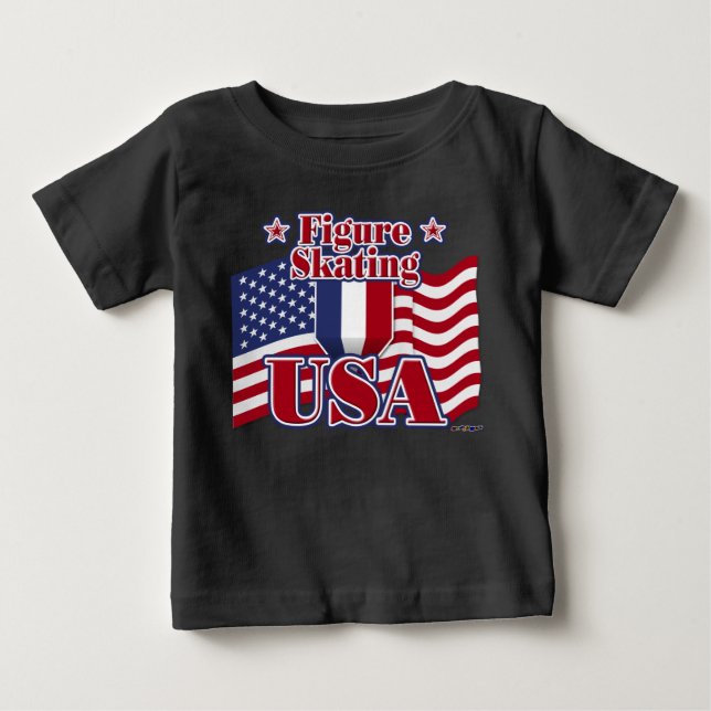 T-shirts Figura Skating USA (Frente)