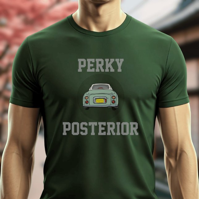 T-shirts Figuras Green Figaro Car Funny Perky Posterior (A fun figgy t-shirt perfect for lovers of Figaro cars with a perky posterior)