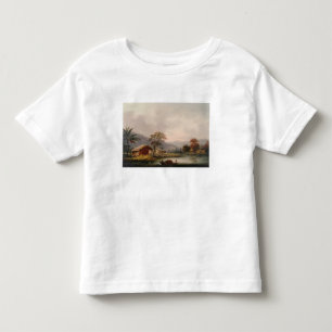T-shirts Figuras que guiam um Sampan em volta de uma