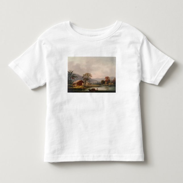 T-shirts Figuras que guiam um Sampan em volta de uma (Frente)