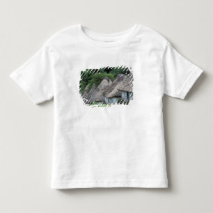 T-shirts Fiji, Viti, Casas de cabanas tradicionais.
